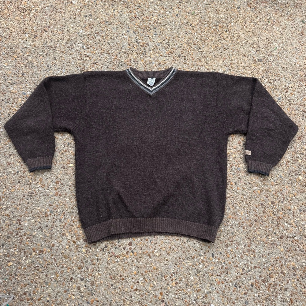 VTG Columbia Men’s Shetland Wool V-neck Academia Sweater Size L